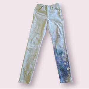 Madewell One Leg Star Sky Print Very Unique High Rise Skinny Jeans Sz 29T